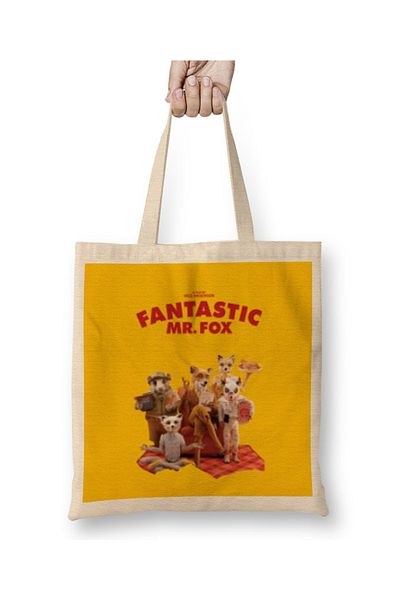Baskı Dükkanı Fantastic Mr Fox -KRISTOFFERSON Geantă din pânză cu mâner lung