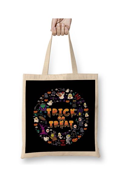 Baskı Dükkanı Trick Or Treat 01 υφασμάτινη τσάντα με μακριά λαβή