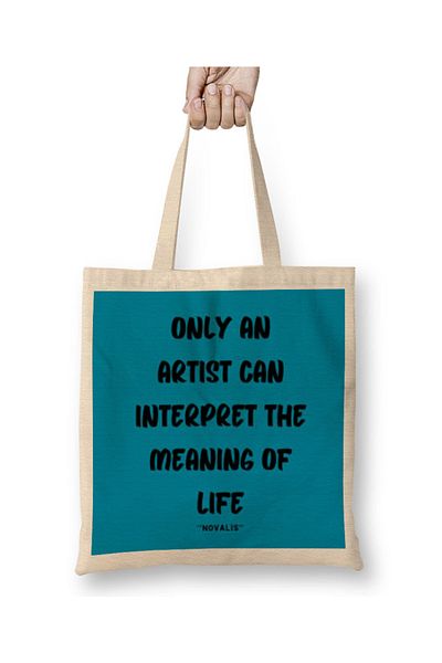 Baskı Dükkanı Life Quotes Style Lover Sayings Words Gfs Novalis Cloth Bag Long Handle