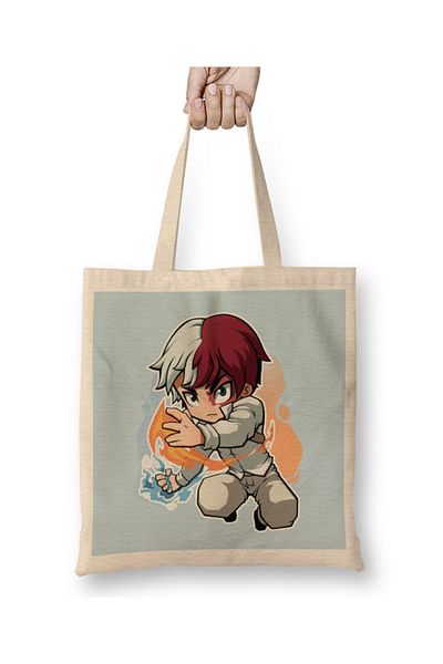 Baskı Dükkanı Υφασμάτινη τσάντα Shouto Todoroki Boku No Hero με μακριά λαβή