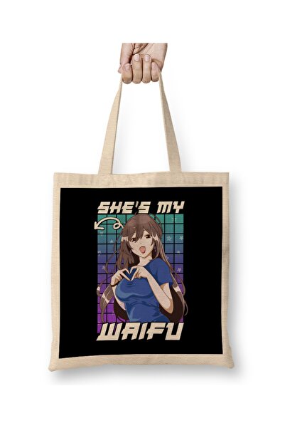 Baskı Dükkanı Slatka Ona je Moja Waifu Anime Devojka Kawaii Tkanina Torba Dug...