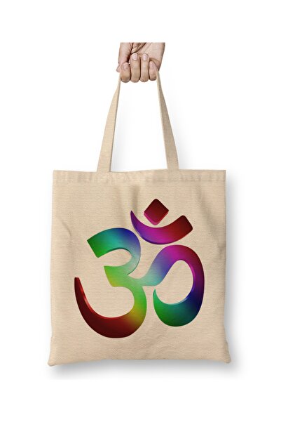 Baskı Dükkanı Ohm Duhovni Om Joga Meditacija Poklon Aum Simbol 01 Tkanina Tor...