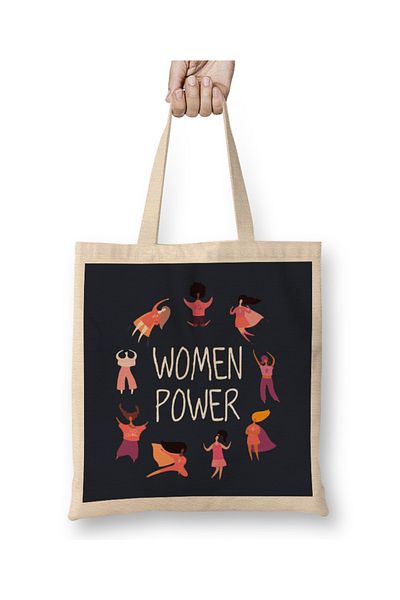 Baskı Dükkanı Geantă Feminism Women Power cu mâner lung