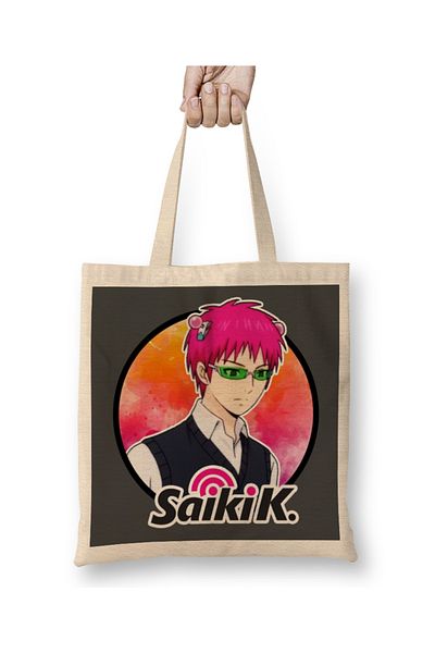 Baskı Dükkanı Saiki K Saiki Dances υφασμάτινη τσάντα με μακριά λαβή