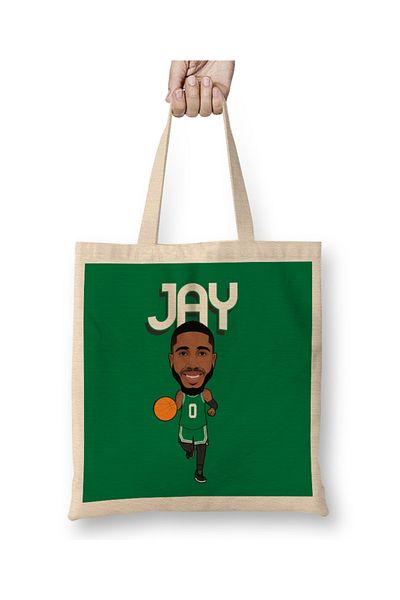 Baskı Dükkanı Jaylen Brown Jay υφασμάτινη τσάντα μακριά λαβή