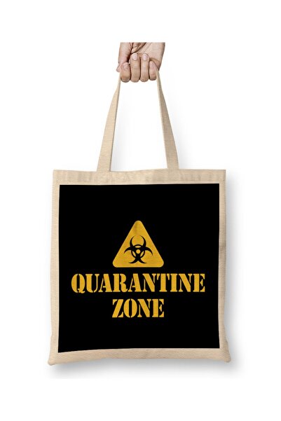 Baskı Dükkanı Tkanina za karantinsku zonu Torba dugačka Sa ručkom