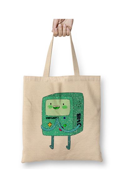 Baskı Dükkanı Geantă din pânză Adventure Time Bmo și zăpadă cu mâner lung