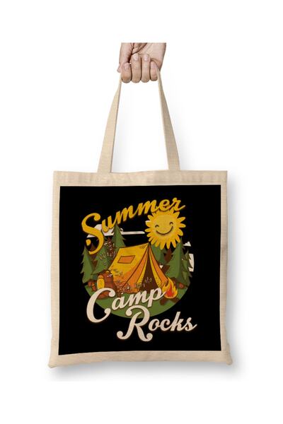 Baskı Dükkanı Slatka torba za kampovanje "Summer Camp Rocks Camping Fun Campe...