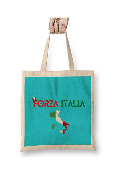 Baskı Dükkanı Forza Italia krpa Torba dugačka ručka