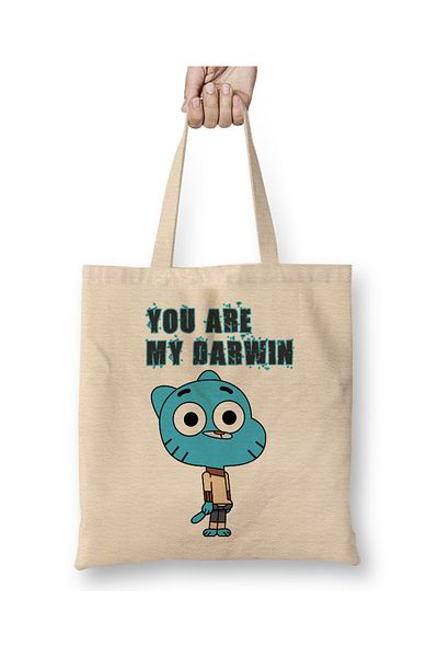 Baskı Dükkanı You Are My Darwin Gumball υφασμάτινη τσάντα με μακριά λαβή