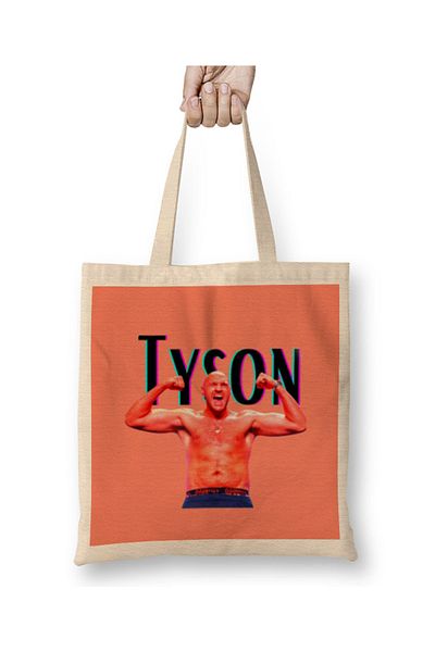 Baskı Dükkanı Υφασμάτινη τσάντα Tyson Fury με μακριά λαβή