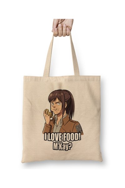 Baskı Dükkanı Attack On Titan Sasha Volim hranu M'Kay Tkanina Torba Duga Sa r...