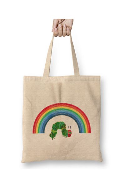 Baskı Dükkanı The Very Hungry Caterpillar - Geantă din pânză cu mâner lung
