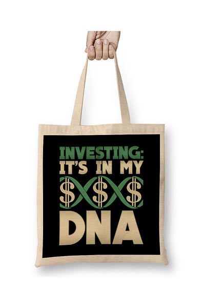 Baskı Dükkanı Επένδυση It's In My DNA Cool Financial Investor υφασμάτινη τσάντα με μακριά λαβή