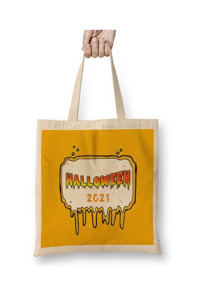 Baskı Dükkanı Cadouri de Halloween 2021 Geantă Pânză Mâner Lung