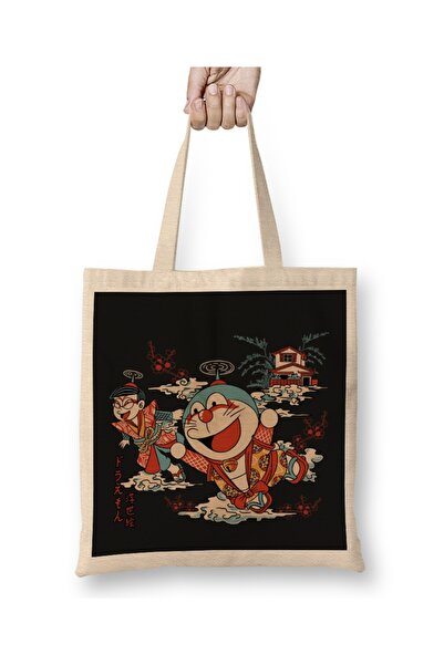 Baskı Dükkanı Doraemon Adventures Of Doraemon 01 Bez Çanta Uzun Saplı