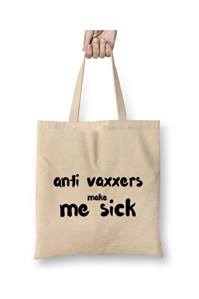 Baskı Dükkanı Mrav i Vaxxers me čine mučnim, tkanina Torba duga Sa ručkom