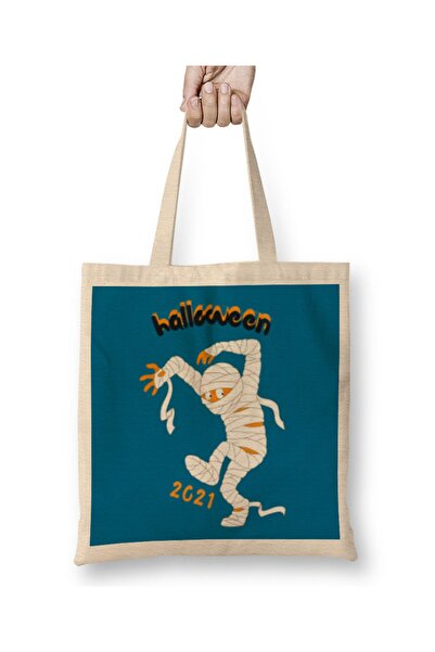Baskı Dükkanı Cadouri de Halloween 2021 Geantă Pânză Mâner Lung