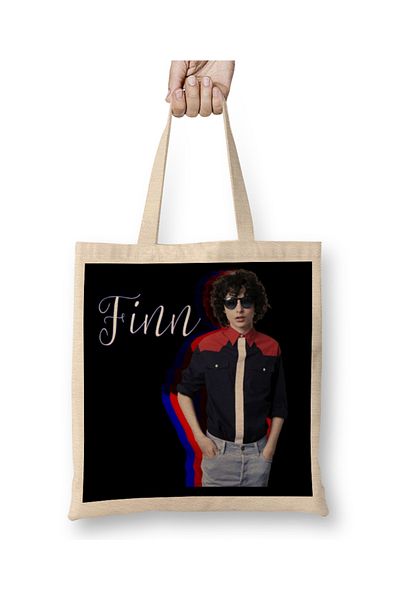 Baskı Dükkanı Finn Wolfhard 05 υφασμάτινη τσάντα μακριά λαβή