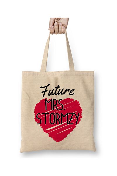 Baskı Dükkanı Future Mrs Stormzy Love Heart υφασμάτινη τσάντα με μακριά λαβή