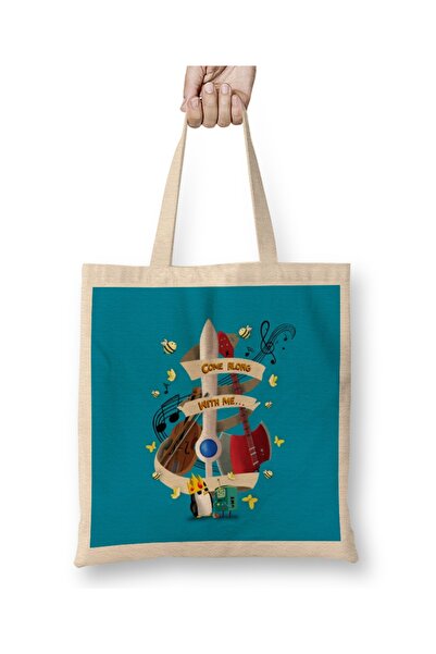 Baskı Dükkanı Vreme za avanturu Pođi sa mnom Tkanina Torba Duga Sa ručkom