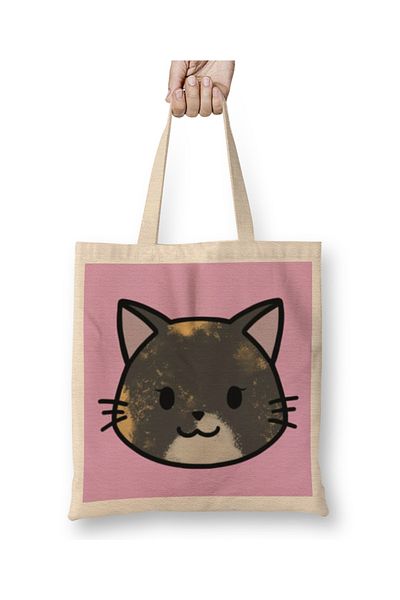 Baskı Dükkanı Χαριτωμένη υφασμάτινη τσάντα Ginger Cat Alice The Tortie Cat με μακριά λαβή