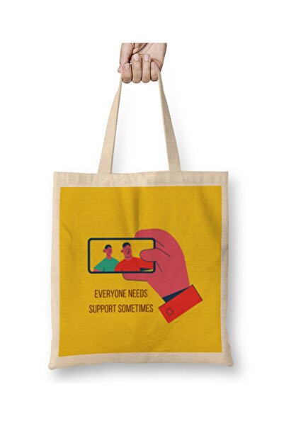 Baskı Dükkanı MENTALNO ZDRAVLJE JE ZDRAVLJE Tkanina Torba Duga Sa ručkom