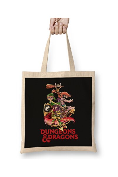 Baskı Dükkanı Dungeons And Dragons 01 Tkanina Torba Duga Sa ručkom