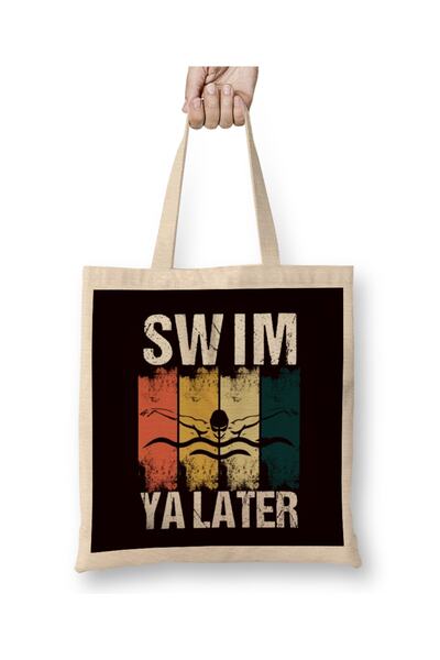 Baskı Dükkanı Vintage Swim Ya Later Plivačka tkanina za vodene sportove i baz...
