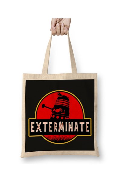 Baskı Dükkanı Darlek Exterminate Jurassic Park Dr Who Cloth Torba Long Sa ručkom