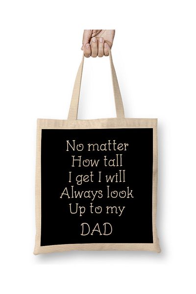 Baskı Dükkanı Fathers Day Dad Well Done I'm Awesome υφασμάτινη τσάντα με μακριά λαβή