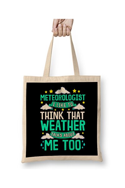 Baskı Dükkanı Meteorolog Mislim da vreme govori o meni Tkanina Torba Duga Sa ...
