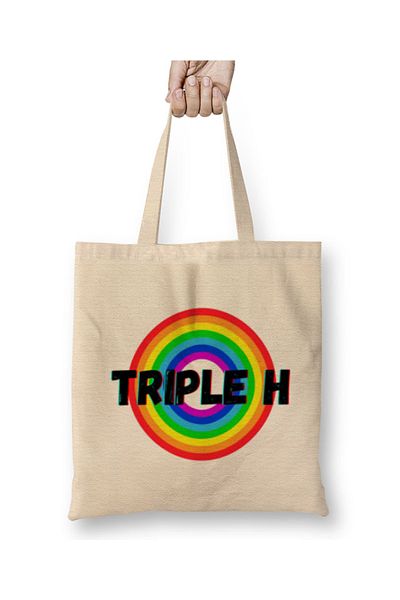 Baskı Dükkanı Triple H - Vintage Retro Rainbow Style Warriors Design Wrestlers-Gift Geantă din pânză cu mâner lung
