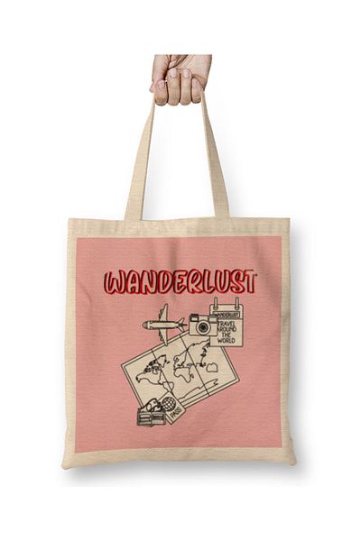 Baskı Dükkanı Iubitor de design de cadouri de călătorie amuzant- Trippin Wanderlust Journey Adventurer Vacation Geantă din pânză cu mâner lung