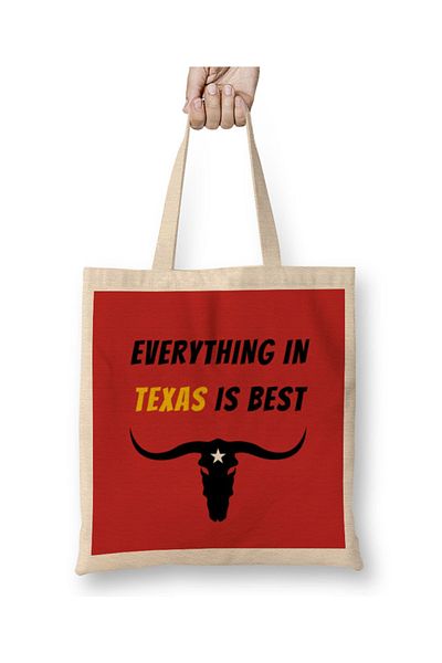 Baskı Dükkanı Texan Vintage ρετρό υφασμάτινη τσάντα με μακριά λαβή