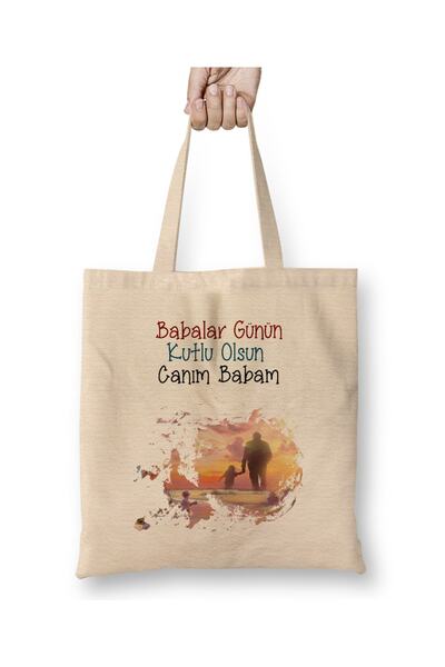Baskı Dükkanı Poklon za Očev dan za oca 011 Tkanina Torba Dugačka Sa ručkom