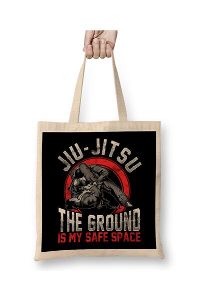 Baskı Dükkanı Jiu Jitsu Zemlja je moj siguran prostor BJJ igračka majica Torb...