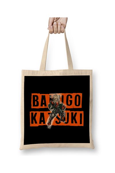 Baskı Dükkanı Bakugo Boom Bakugo Katsuki υφασμάτινη τσάντα με μακριά λαβή