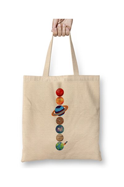 Baskı Dükkanı Planete Boja Tkanina Torba Duga Sa ručkom