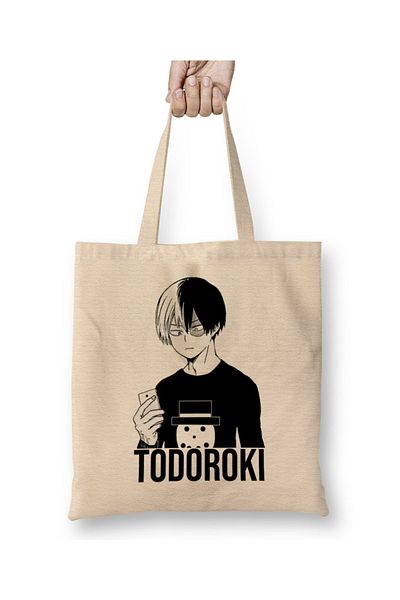 Baskı Dükkanı Todoroki Shoto Todoroki Half Half υφασμάτινη τσάντα με μακριά λαβή