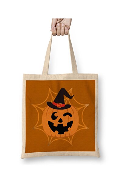 Baskı Dükkanı Cadouri de Halloween 2021 Geantă Pânză Mâner Lung