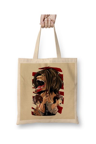 Baskı Dükkanı Attack On Titan Eren Fases υφασμάτινη τσάντα με μακριά λαβή