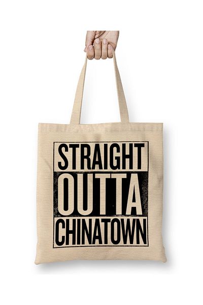 Baskı Dükkanı Straight Outta Chinatown υφασμάτινη τσάντα με μακριά λαβή