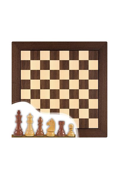 Yeni Satranç German Staunton 3.75'' - Walnut Wooden Chess Board (uv Printing)