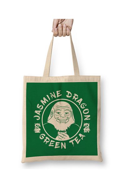 Baskı Dükkanı Avatar Jasmine Dragon Geantă de pânză cu ceai verde cu mâner lung