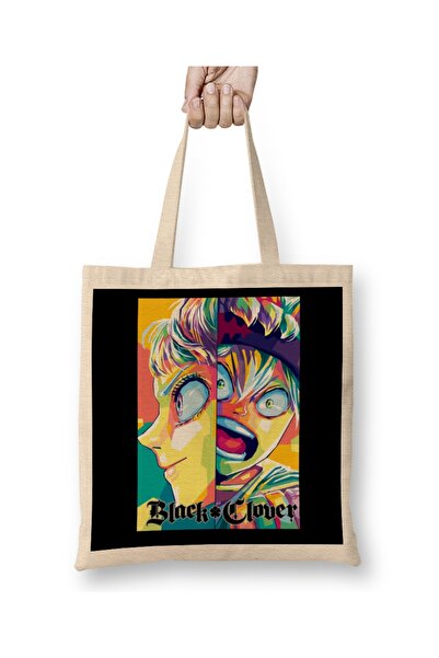 Baskı Dükkanı Asta și Noelle Silva Black Clover Anime Geantă de pânză cu mâner lung