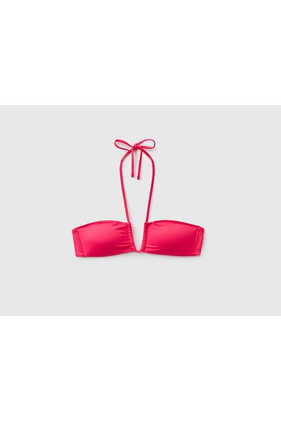 United Colors of Benetton Neon Pink Halter Bikini Top - Red Violet Color