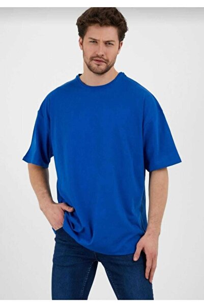 Revasser Tricou oversize unisex albastru Saks Rvs