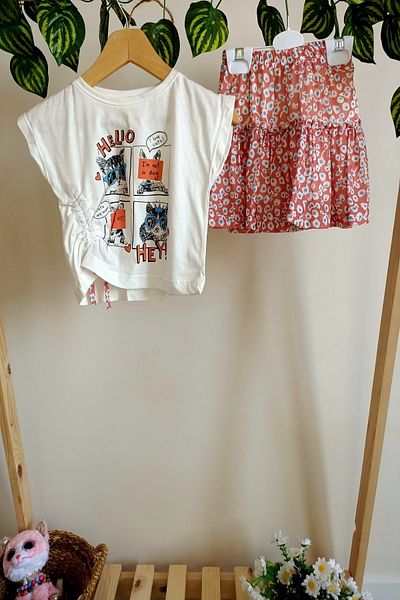 DFN T-SHIRT/SHORTS SKIRT DOUBLE SET