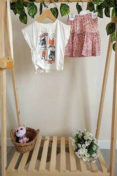 DFN T-SHIRT/SHORTS SKIRT DOUBLE SET